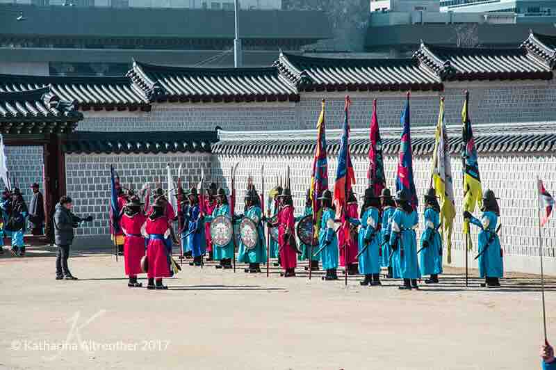 Die Wachablösung am Gyeongbokgung in Seoul