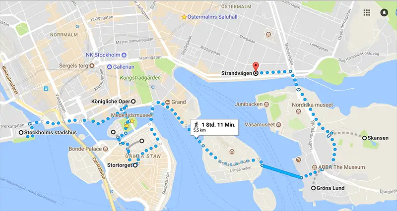 Spazierkarte durch Stockholm